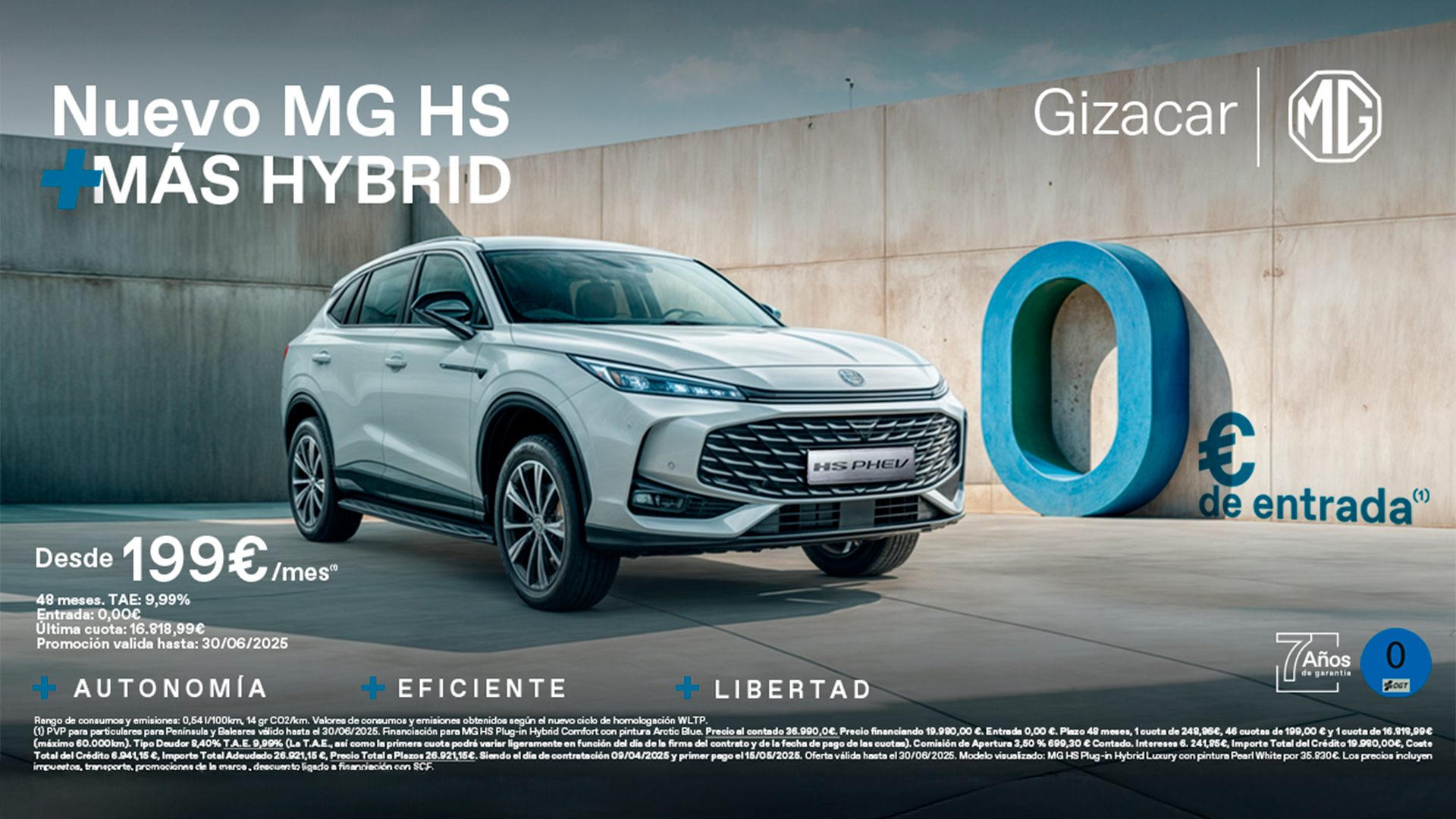 MG HS PHEV desde 199€/mes