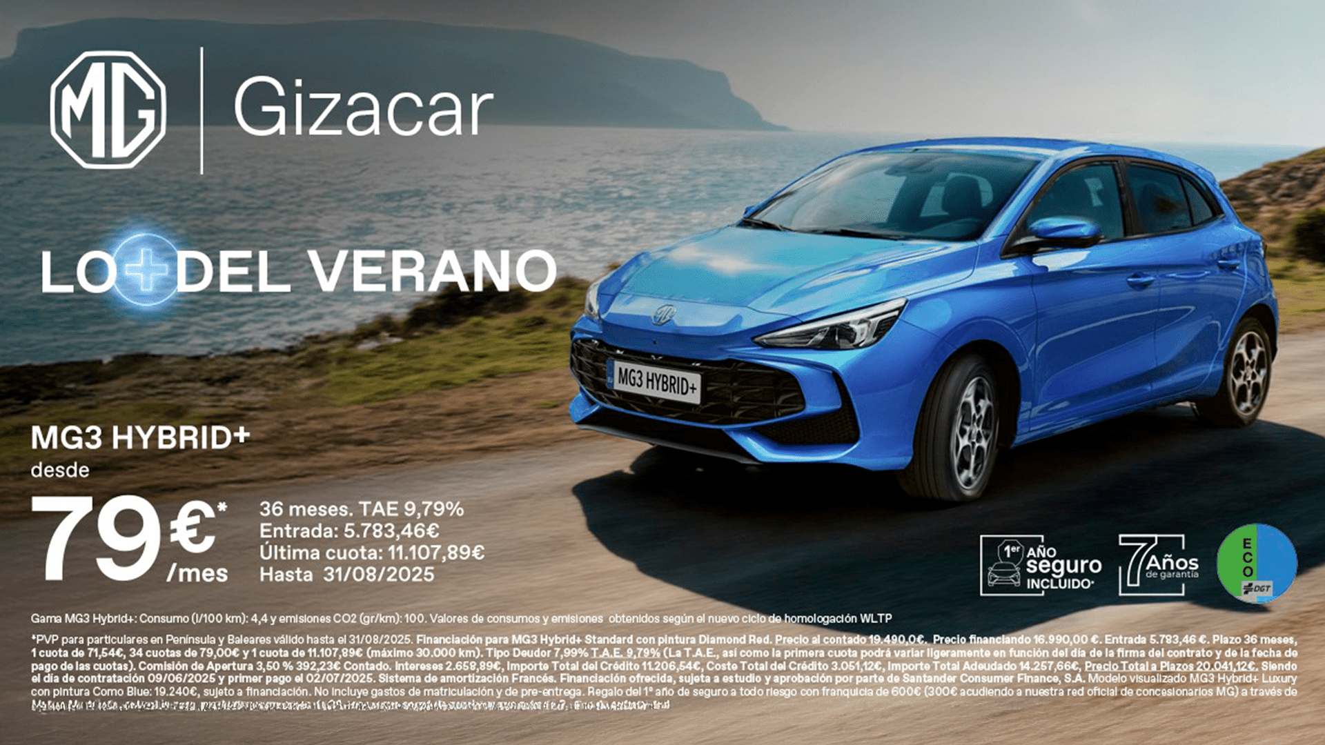 Tu MG3 Hybrid+ desde solo 79€/mes. Solo por tiempo limitado