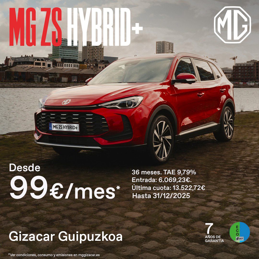 Estrena el MG ZS Hybrid+ desde solo 99€/mes*