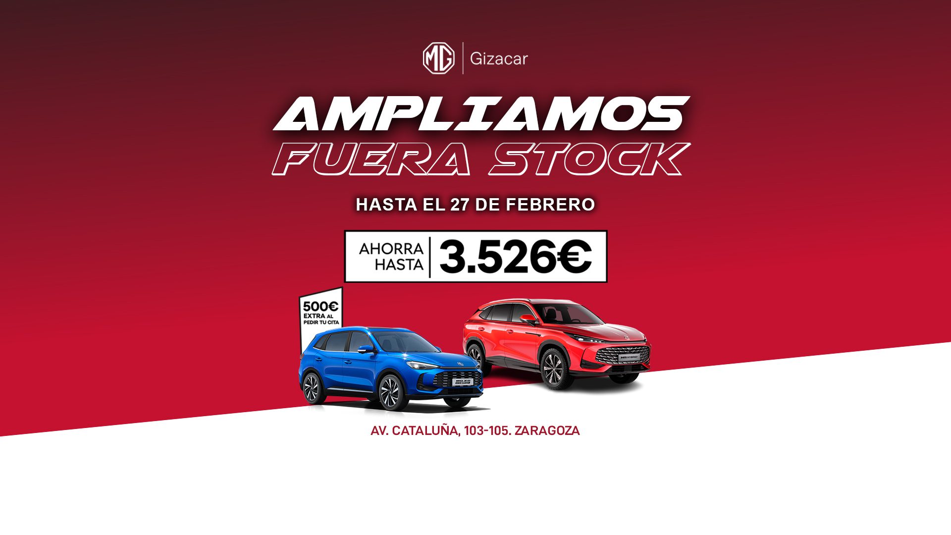 Fuera Stock en MG Gizacar Zaragoza