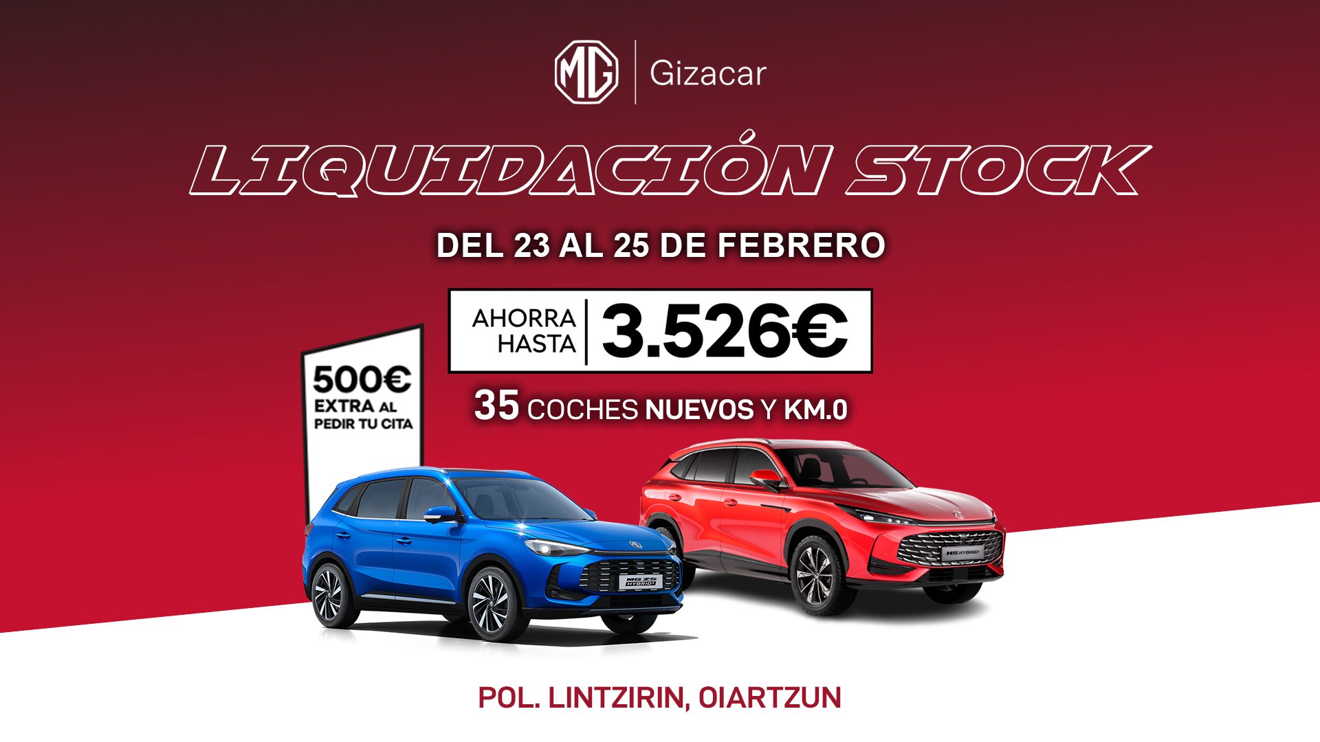 Liquidación Stock en MG Gizacar Gipuzkoa