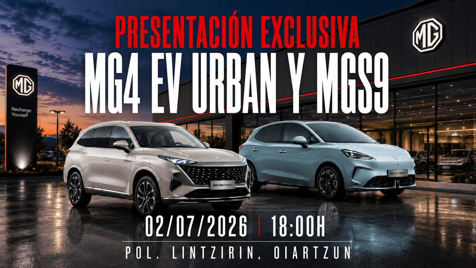 Presentamos en Gipuzkoa los nuevos MG 4EV Urban y MGS9 PHEV
