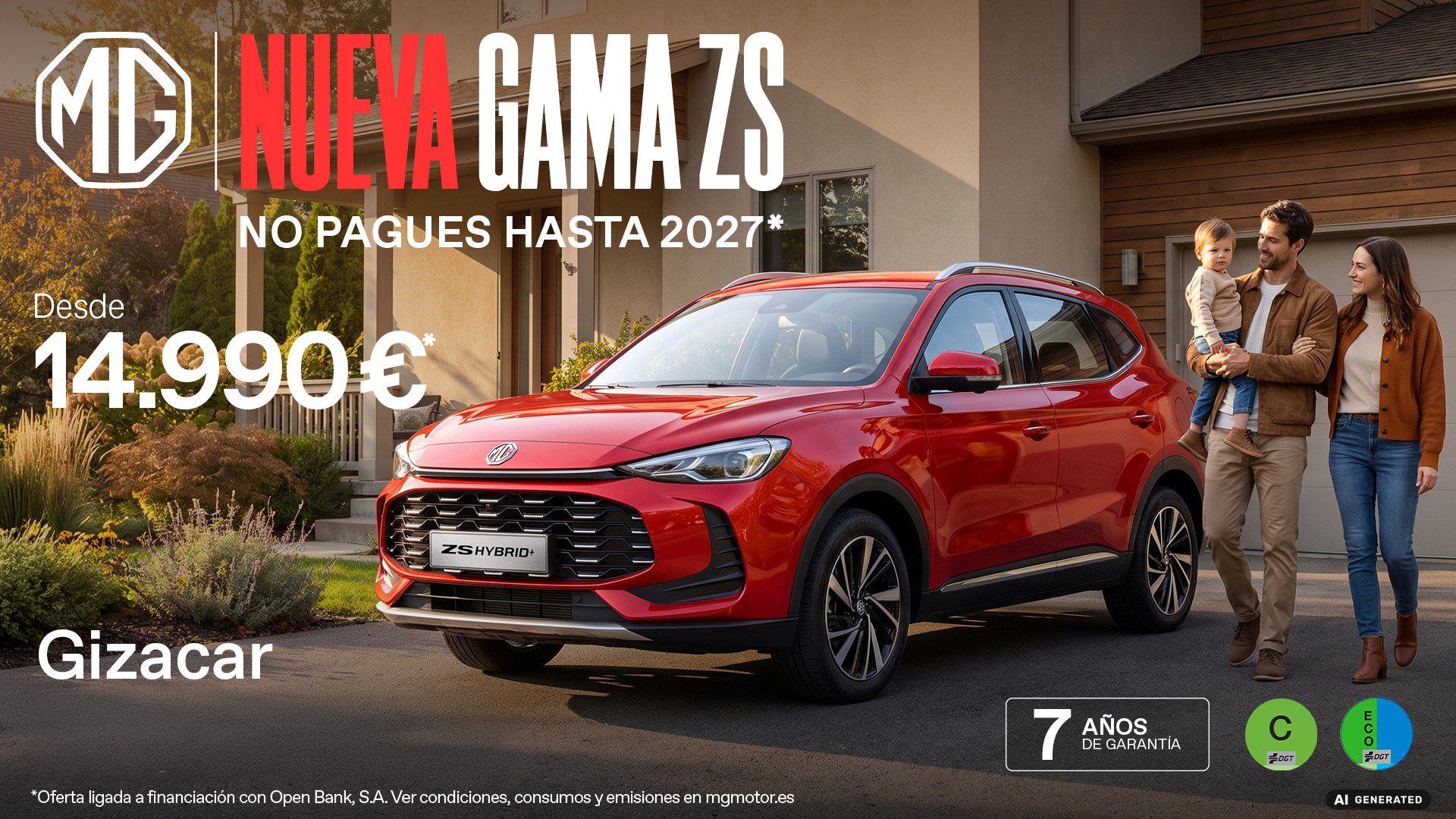Nueva Gama MG ZS desde 14.990 € y no pagues hasta 2027